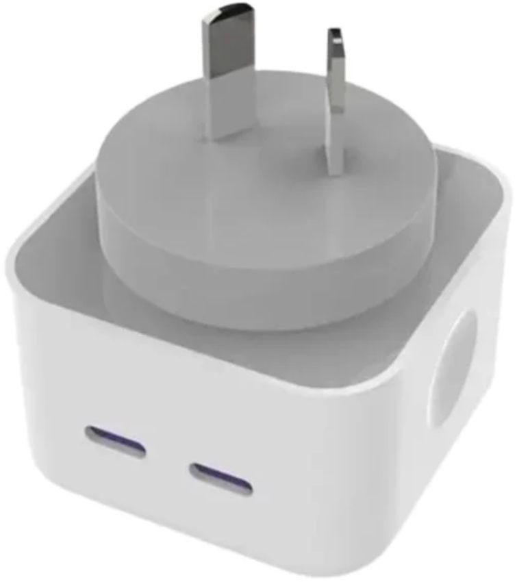 9eight5  Double Type C Power Adapter Wall Plug (NZ / AUS) - White - Brand New