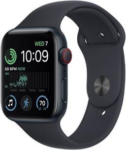 Apple Watch SE 2nd Gen (2022) (GPS) - 32GB - 44mm - Midnight Aluminum Case with Midnight Rubber Sport Band - Small/Medium Size
