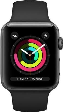 Apple Watch Series 3 (GPS) - 16GB - 38mm - Space Grey Aluminum Case with Black Rubber Sport Band