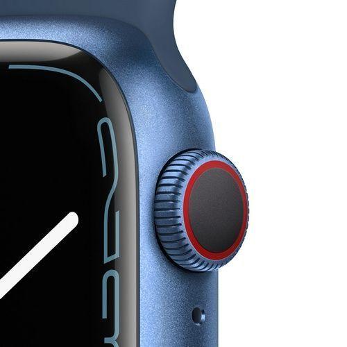 Apple Watch Series 7 (GPS) - 32GB - 41mm - Blue Aluminum Case with Midnight Textile Sport Band