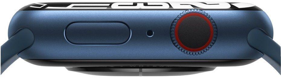 Apple Watch Series 7 (GPS) - 32GB - 41mm - Blue Aluminum Case with Midnight Textile Sport Band