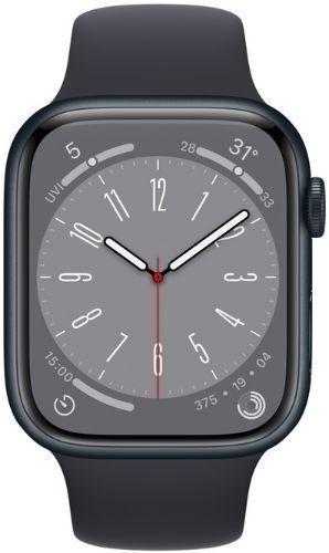 Apple  Watch Series 8 - 32GB - GPS - 45mm - Midnight - Aluminum - Midnight - Sport Band - Rubber - Excellent
