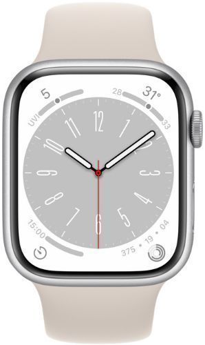 Apple Watch Series 8 (GPS) - 32GB - 41mm - Silver Aluminum Case with Starlight Rubber Sport Band