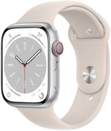 Apple Watch Series 8 (GPS) - 32GB - 41mm - Silver Aluminum Case with Starlight Rubber Sport Band