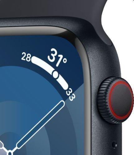 Apple Watch Series 9 (GPS) - 64GB - 45mm - Midnight Aluminum Case with Midnight Rubber Sport Band - Small/Medium Size