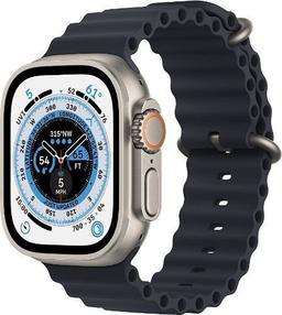 Apple Watch Ultra (Cellular + GPS) - 32GB - 49mm - Titanium Titanium Case with Midnight Rubber Ocean Band - Medium Size