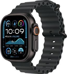 Apple Watch Ultra 2 (Cellular + GPS) - 64GB - 49mm - Black Titanium Case with Black Rubber Ocean Band - Medium Size