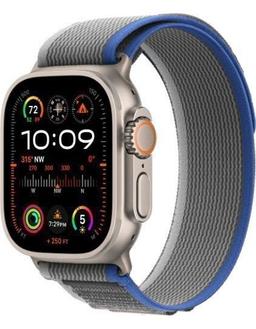 Apple Watch Ultra 2 (Cellular + GPS) - 64GB - 49mm - Titanium Titanium Case with Blue/Grey Textile Trail Loop Band - One Size