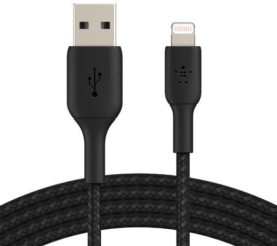 Belkin  BoostCharge Braided IOS to USB-A Cable - Black (1M) - Brand New