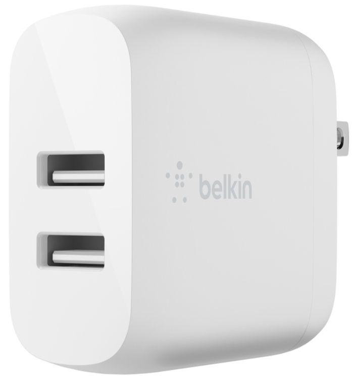 Belkin  BoostCharge Dual USB-A 24W Wall Charger - White - Brand New