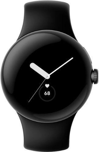 Google  Pixel Watch 1 - 32GB - Bluetooth - 30.4mm - Matte Black - Stainless Steel - Obsidian - Active Band - Fluoroelastomer - Good