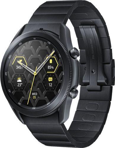 Samsung Galaxy Watch3 (Bluetooth + LTE) - 4GB - 45mm - Mystic Black Titanium Case with Black Leather Titanium Strap