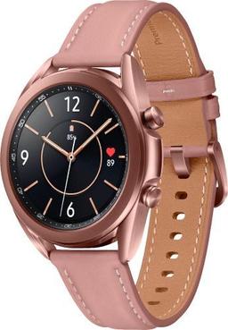 Samsung Galaxy Watch3 (Bluetooth) - 4GB - 41mm - Mystic Bronze Stainless Steel Case with Pink Stainless Steel Leather Strap