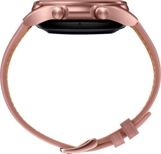 Samsung Galaxy Watch3 (Bluetooth) - 4GB - 41mm - Mystic Bronze Stainless Steel Case with Pink Stainless Steel Leather Strap