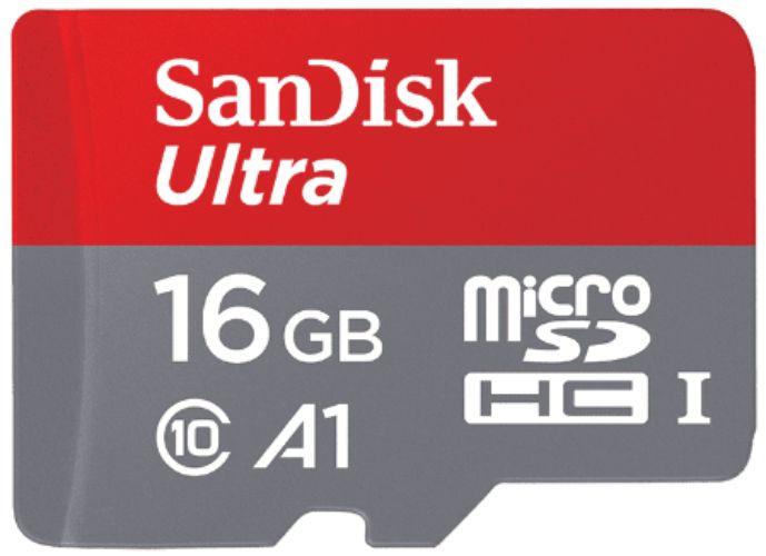 SanDisk  Ultra micro SD Card SDSQUAR (Up to 98MB/s) - 16GB - Red - Brand New