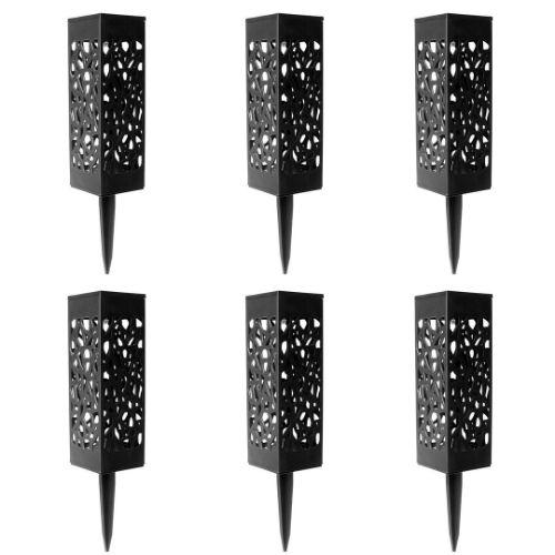 Urban Global  Solar Powered LED Garden Lights (6 Pcs) - Black - Brand New